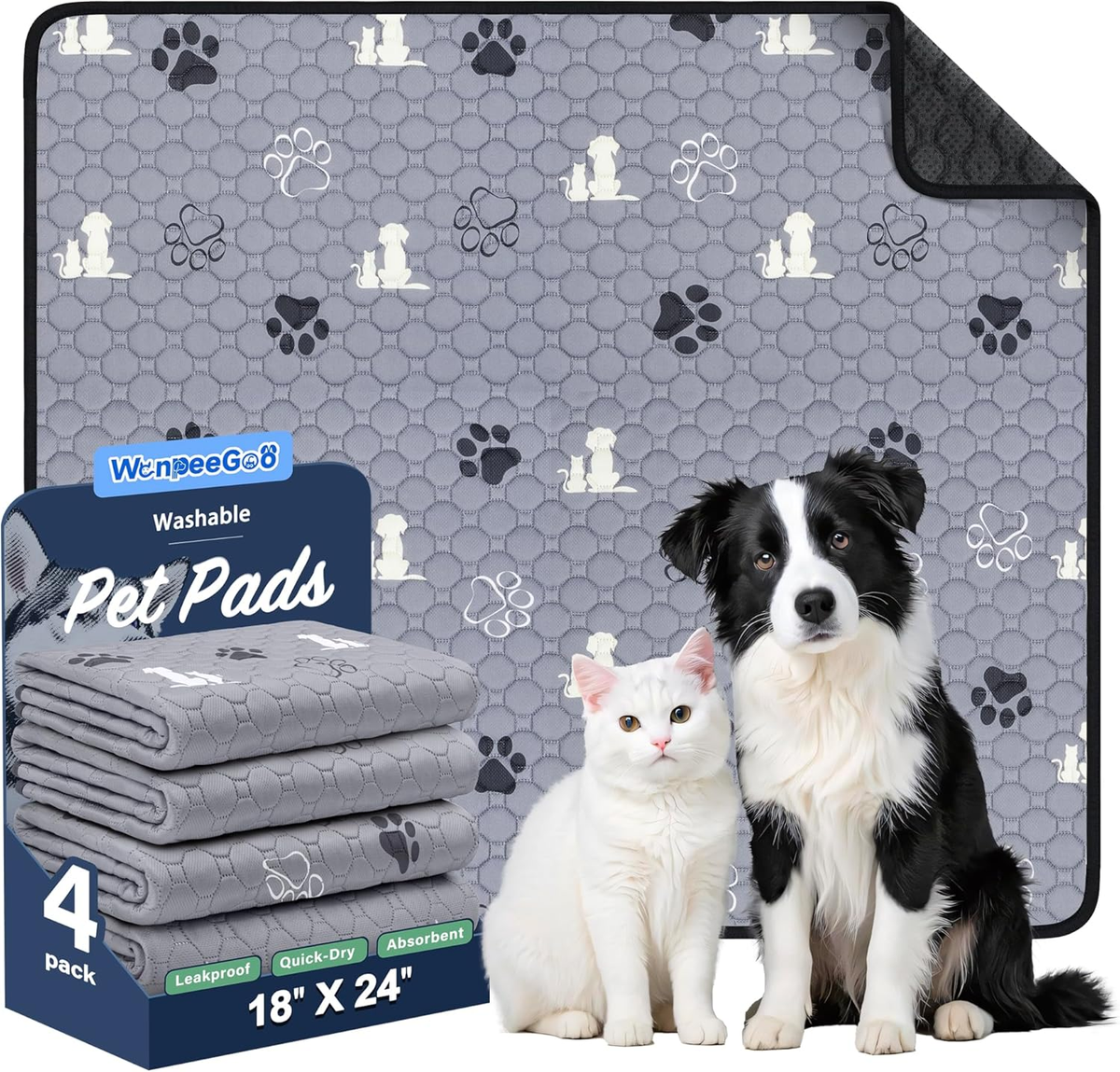 4 Washable Pee Pads for Dogs