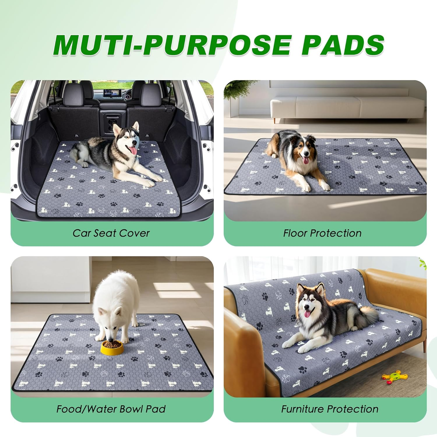 4 Washable Pee Pads for Dogs